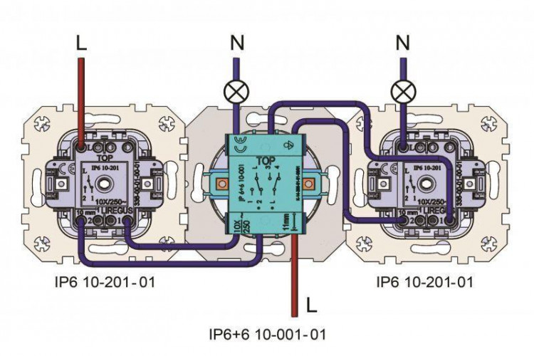 Переключатель двухклавишный Liregus коричневый 28-139