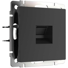 Телефонная розетка RJ-11 Werkel черный матовый W1182008 4690389156960