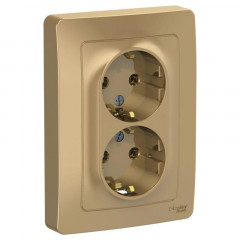 Розетка двойная 2К+З Systeme Electric Blanca 16A 250V титан BLNRS001024