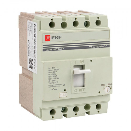 Выключатель автоматический ВА-99 160/20А 3P 35кА EKF PROxima mccb99-160-20