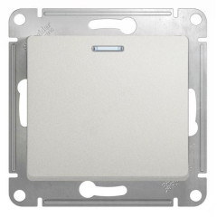 Выключатель одноклавишный Systeme Electric Glossa 10A 250V с подсветкой перламутр GSL000613