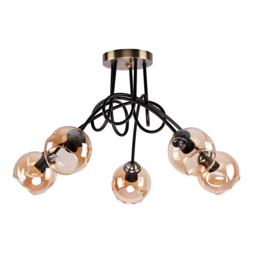 Потолочная люстра ЭкономСвет 26038/5BK+AB AMB