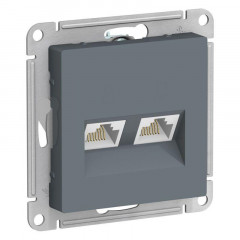 Розетка компьютерная двойная RJ45 Systeme Electric AtlasDesign 5e кат UTP грифель ATN000785