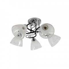 Потолочная люстра ЭкономСвет 12261/5CR+BK WT+CL