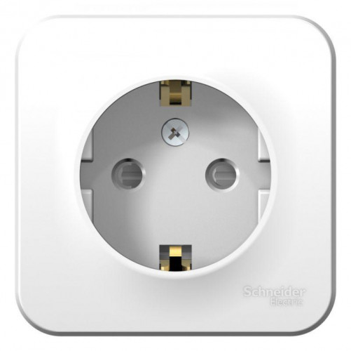 Розетка 2К+З Systeme Electric Blanca 16A 250V со шторками белая BLNRA011101