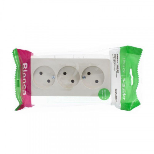 Розетка тройная 2К Systeme Electric Blanca 16A 250V бежевая BLNRA000317