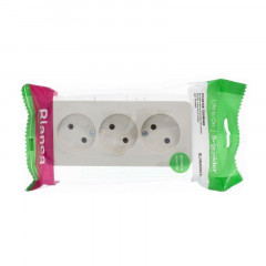Розетка тройная 2К Systeme Electric Blanca 16A 250V бежевая BLNRA000317