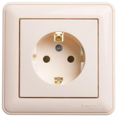 Розетка 2К+З Systeme Electric W59 16A 250V слоновая кость RS16-154-28