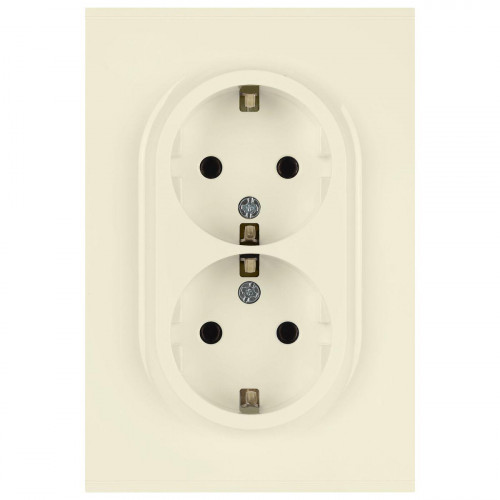 Розетка ЭРА Arktik 16-2105-02 двойная с заземлением 2X2P+E Schuko со шторками 16А-250В слоновая кость Б0070455