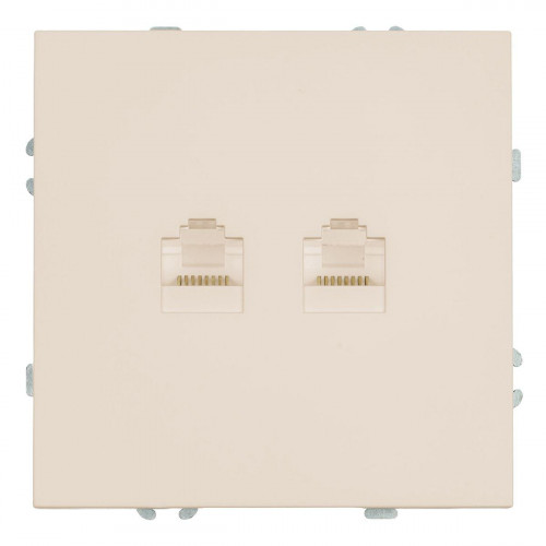 Розетка компьютерная 2-местная RJ-45 (механизм), Stekker Эмили, RST00-5111-08, кашемир, soft touch 49900