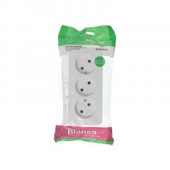 Розетка тройная 2К Systeme Electric Blanca 16A 250V белая BLNRA000311