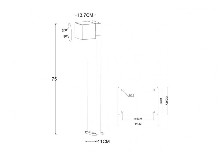 Уличный светодиодный светильник Arte Lamp Belgrade A5193PA-1BK