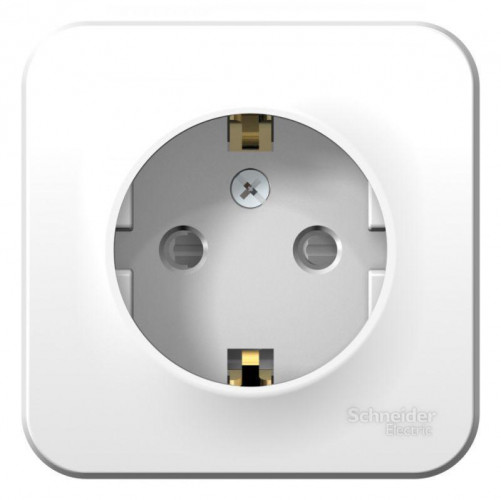 Розетка 2К+З Systeme Electric Blanca 16A 250V со шторками белая BLNRA011121