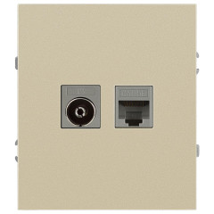 Розетка ЭРА Arktik 16-3110-04 комбинированная RJ45+TV шампань Б0070497