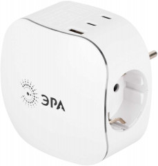 Разветвитель электрический ЭРА SP-3e-3USBAC-W на 3 розетки + 3 USB A+C с заземлением со шторками 16А белый Б0069081