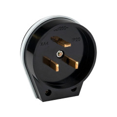 Вилка для разъема РШ-ВШ 32А 250В 2P+PE карболитовая черн. EKF AS-250-B-02