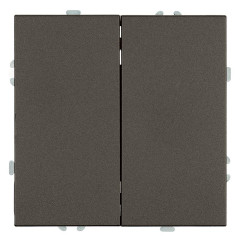 Переключатель 2-клавишный (механизм), Stekker, 250В, 10А Эмили, RSW10-5107-09, антрацит, soft touch 49921