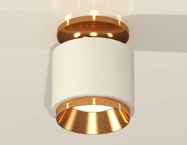 Комплект накладного светильника Ambrella light Techno Spot XS7510120 SWH/PYG белый песок/золото желтое полированное (N7929, C7510, N7034)