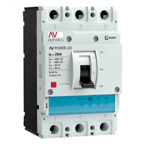 Автоматический выключатель AV POWER-2/3 250А 50kA ETU2.2 mccb-23-250-2.2-av
