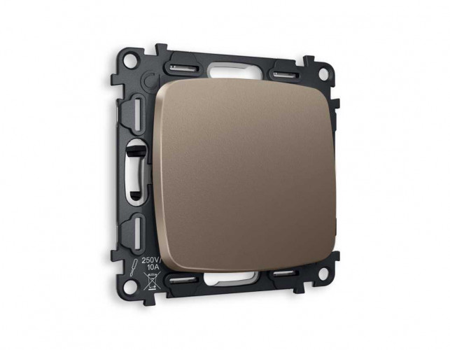 Комплект механизма 1-кл проходного выключателя AMBRELLA VOLT OMEGA Темная бронза матовый QUANT (OP6310, VM105) MO631020