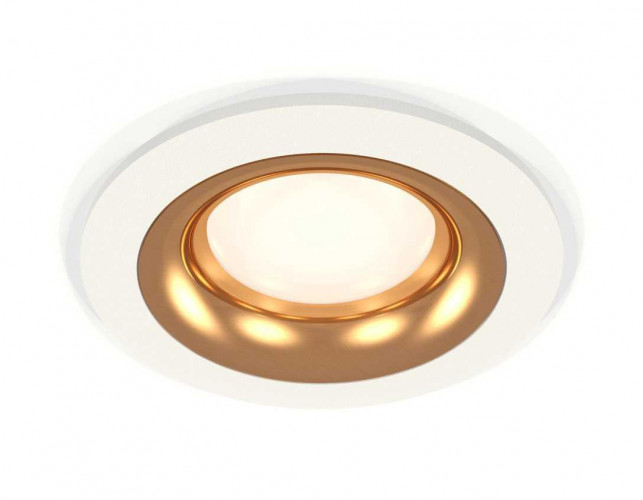 Комплект встраиваемого светильника Ambrella light Techno Spot XC7621005 SWH/PYG белый песок/золото желтое полированное (C7621, N7014)