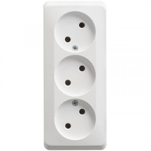 Розетка тройная 2К Systeme Electric Этюд 16A 250V белая PA16-009B
