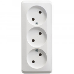 Розетка тройная 2К Systeme Electric Этюд 16A 250V белая PA16-009B