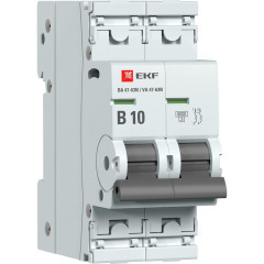 Автоматический выключатель 2P 10А (B) 6кА ВА 47-63N EKF PROxima M636210B