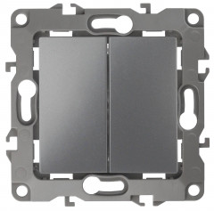 Переключатель двухклавишный ЭРА 12 10AX 250V 12-1106-12 Б0019295