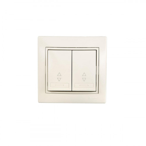 Выключатель проходной двойной Lezard Mira кремовый со вставкой 701-0303-106