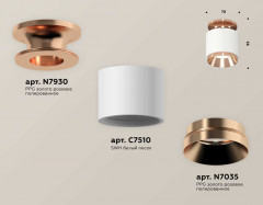 Комплект накладного светильника Ambrella light Techno Spot XS7510140 SWH/PPG белый песок/золото розовое полированное (N7930, C7510, N7035)