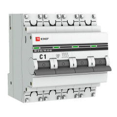 Автоматический выключатель 4P 1А (C) 4,5kA ВА 47-63 EKF PROxima mcb4763-4-01C-pro