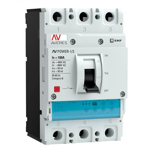 Автоматический выключатель AV POWER-1/3 100А 50kA ETU2.0 mccb-13-100-2.0-av