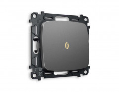 Комплект механизма 1-кл проходного выключателя AMBRELLA VOLT с подсветкой 3200K OMEGA Антрацит серый QUANT (OP6520, VM105, G22Y) MO652030