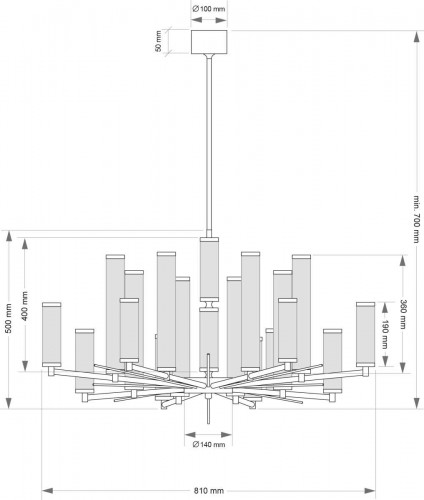 Потолочная люстра KUTEK SALETTO SAL-PL-16(ZM)