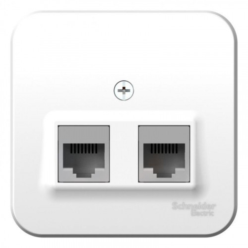 Розетка компьютерная двойная RJ45 Systeme Electric Blanca 5e кат UTP белая BLNIA045451