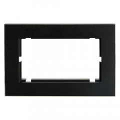 Рамка  2-местная (без перемычки), металл, STEKKER, MFR00-7012-05, серия Катрин, черный 50032