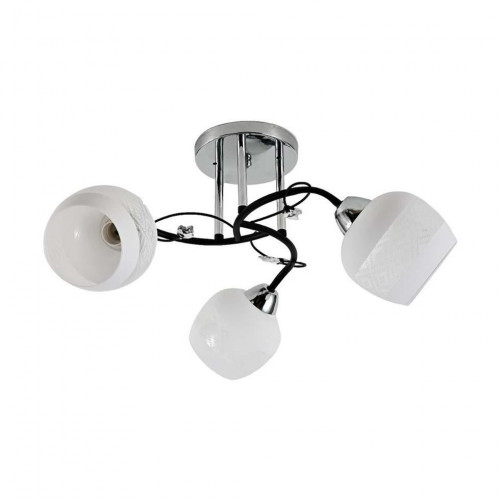 Потолочная люстра ЭкономСвет 12270/3CR+BK WT+CL