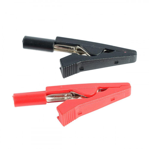 Комплект зажимов "крокодил", медь, красный/черный MTM TL 002 50000