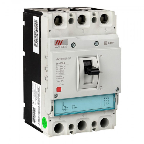 Автоматический выключатель AV POWER-2/3 250А 80kA TR EKF AVERES mccb-23-250H-TR-av