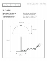 Настольная лампа Lucide Siemon 45596/01/30