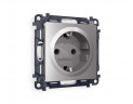 Комплект механизма электрической розетки AMBRELLA VOLT ALFA Сталь матовый с/з с шторками QUANT (AP5070, VM141) MA507010