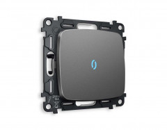 Комплект механизма 1-кл проходного выключателя AMBRELLA VOLT с подсветкой 10000K OMEGA Антрацит серый QUANT (OP6520, VM105, G29B) MO652040