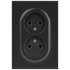 Розетка ЭРА Arktik 16-2107-05 без заземления двойная 2X2P 16А-250В антрацит Б0071685