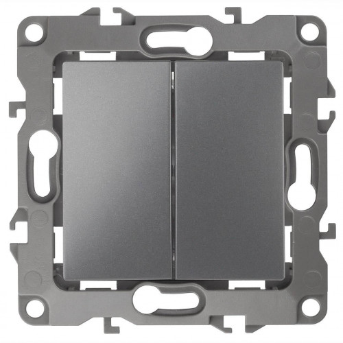 Выключатель двухклавишный ЭРА 12 10AX 250V 12-1004-12 Б0019311