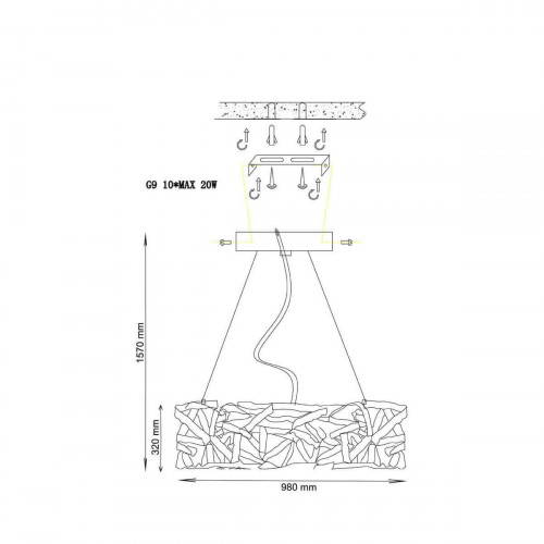 Подвесной светильник Lucia Tucci Fabian 1556.10 Argento