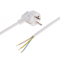 Шнур электрический с вилкой ПВС 3х1,0 мм2 3м (белый) REXANT 11-1319