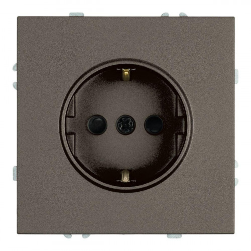 Розетка 1-местная с защитной шторкой с/з (механизм), Stekker, 250В, 16А Эмили, RST16-5110-09, антрацит, soft touch 49932