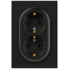Розетка ЭРА Arktik 16-2105-05 двойная с заземлением 2X2P+E Schuko со шторками 16А-250В антрацит Б0070458