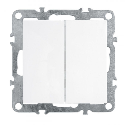 Выключатель 2-клавишный (механизм), Stekker, PSW10-9104-01, 250В, 10А Эрна, белый 39312